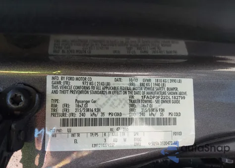 2013 Ford Focus Se from USA, damaged, VIN 1FADP3F22DL182799